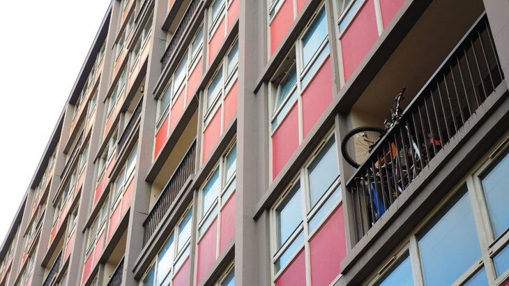 Bike stored on a balcony